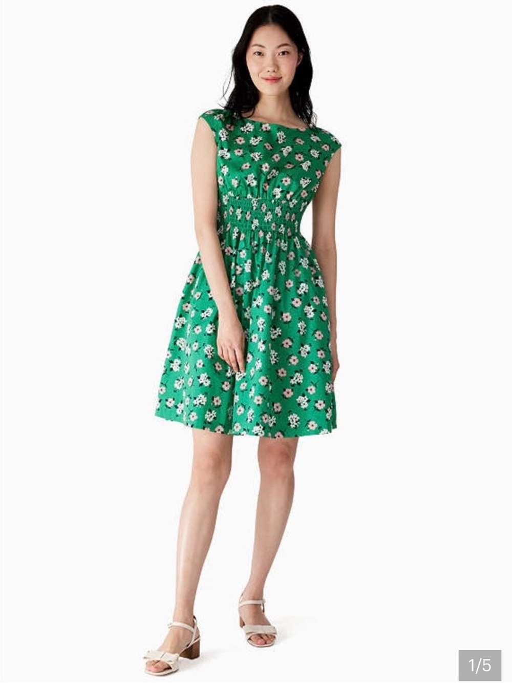 kate spade Lily Blooms Floral Cap-Sleeve Sundress